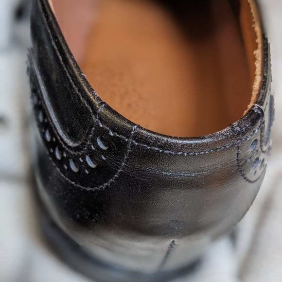 Leather Dress Shoes - Fine Men's Brogue Cap-Toe Oxfords, Top Quality - Picture 12 of 15